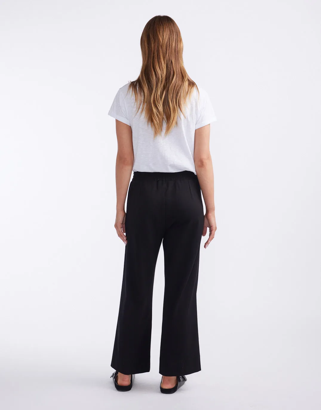 Timeless 7/8 Ponte Pant - Black/Black Stripe