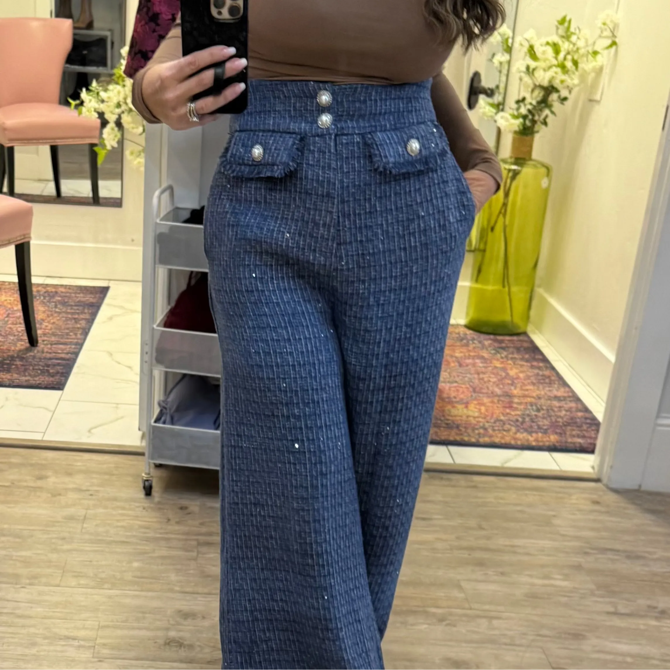 Timeless Tweed Sequined Tweed Pants-FINAL SALE