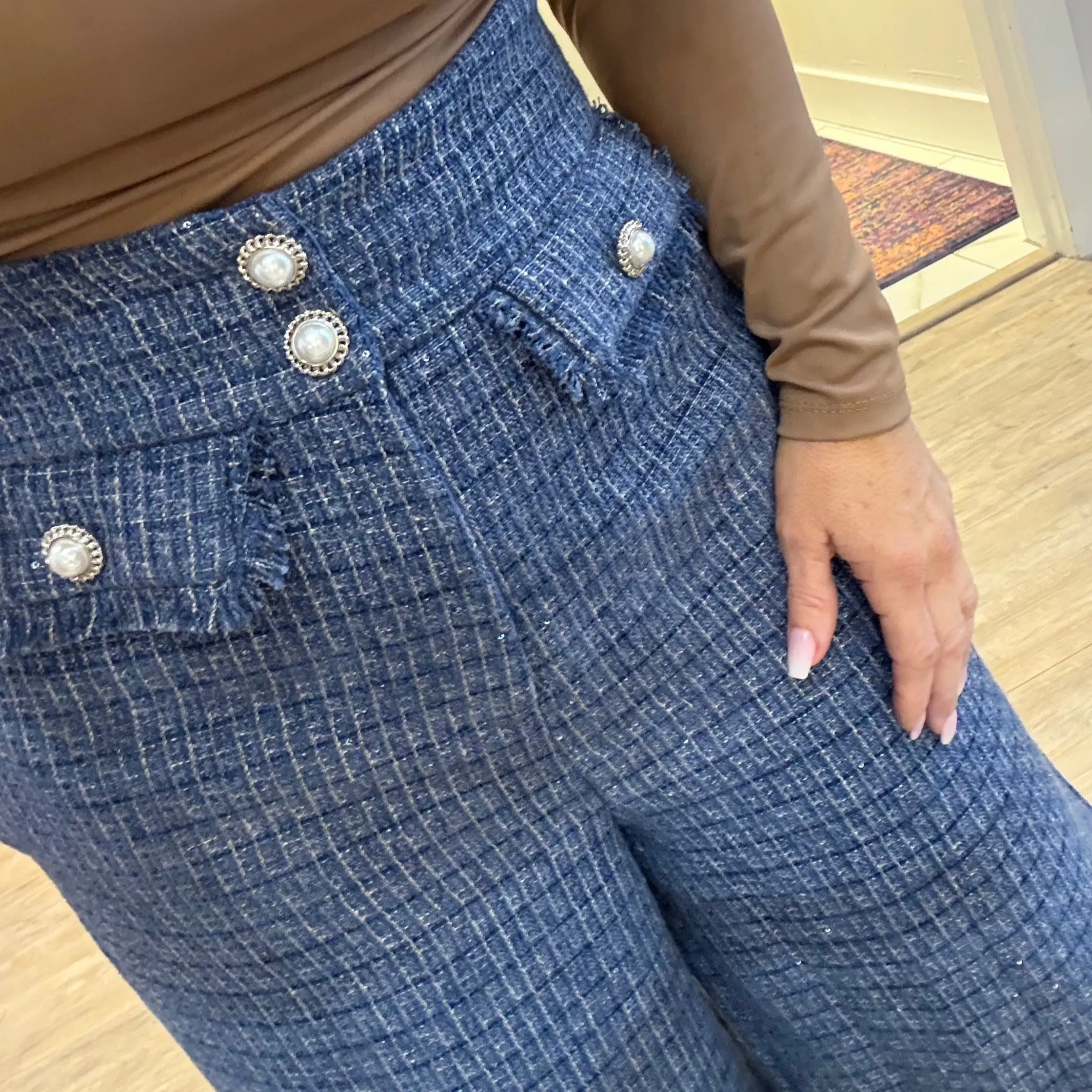 Timeless Tweed Sequined Tweed Pants-FINAL SALE