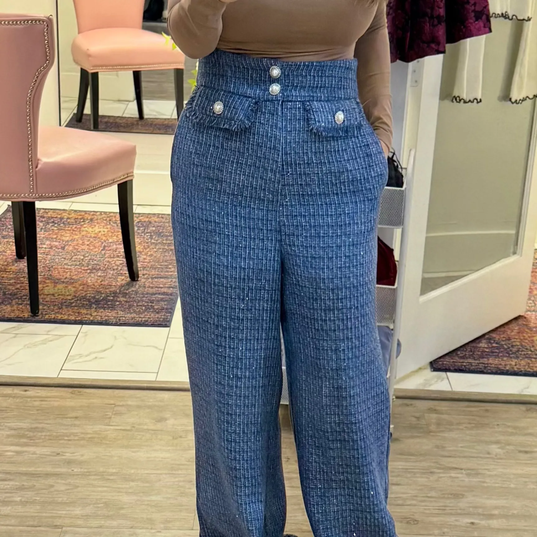 Timeless Tweed Sequined Tweed Pants-FINAL SALE