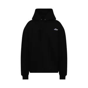 WD Embroidered Logo Hoodie in Black