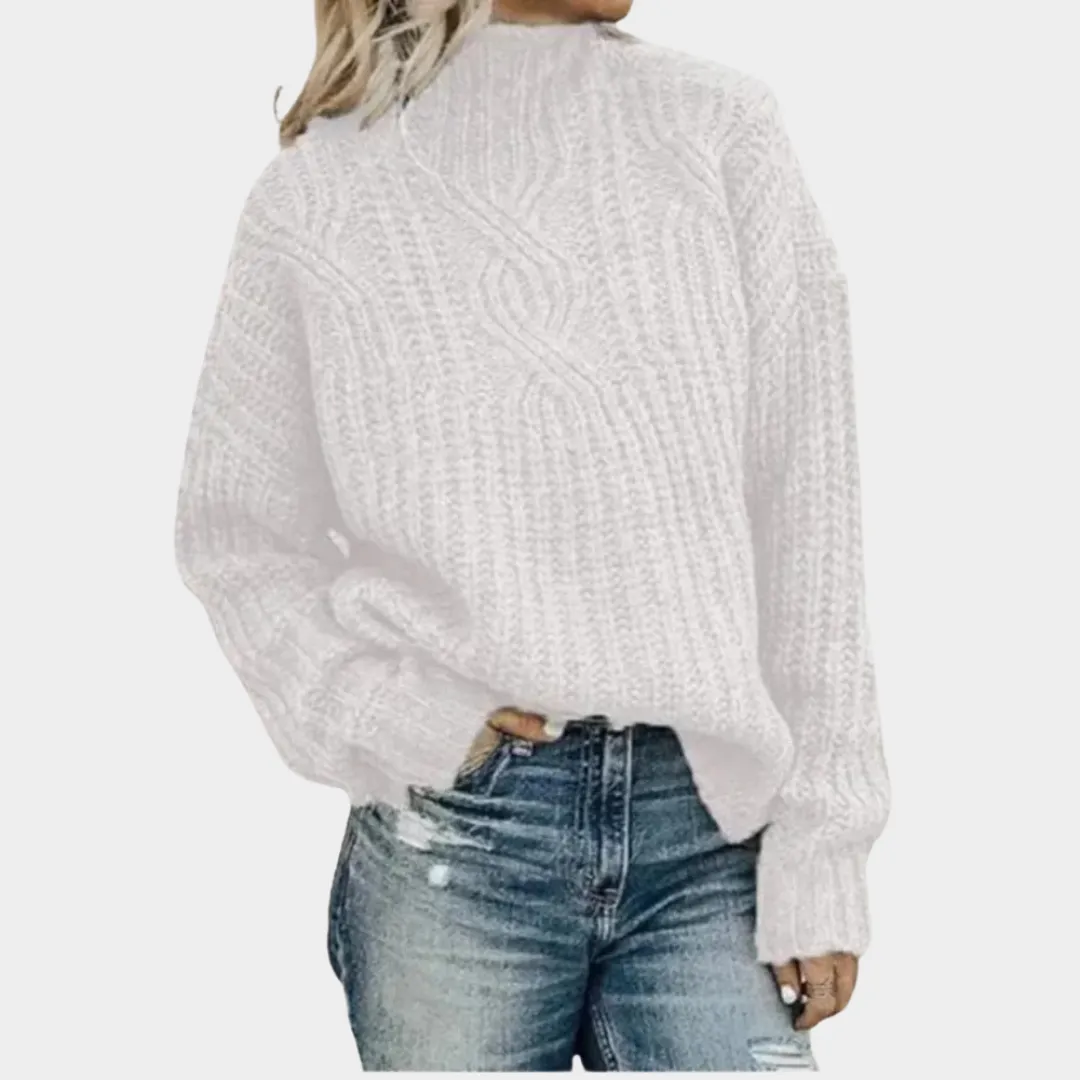 Women's Turtleneck Sweater  Twist Knitted Pullover  Warm Soft Knitwear  Classic Fit  Multiple Colours