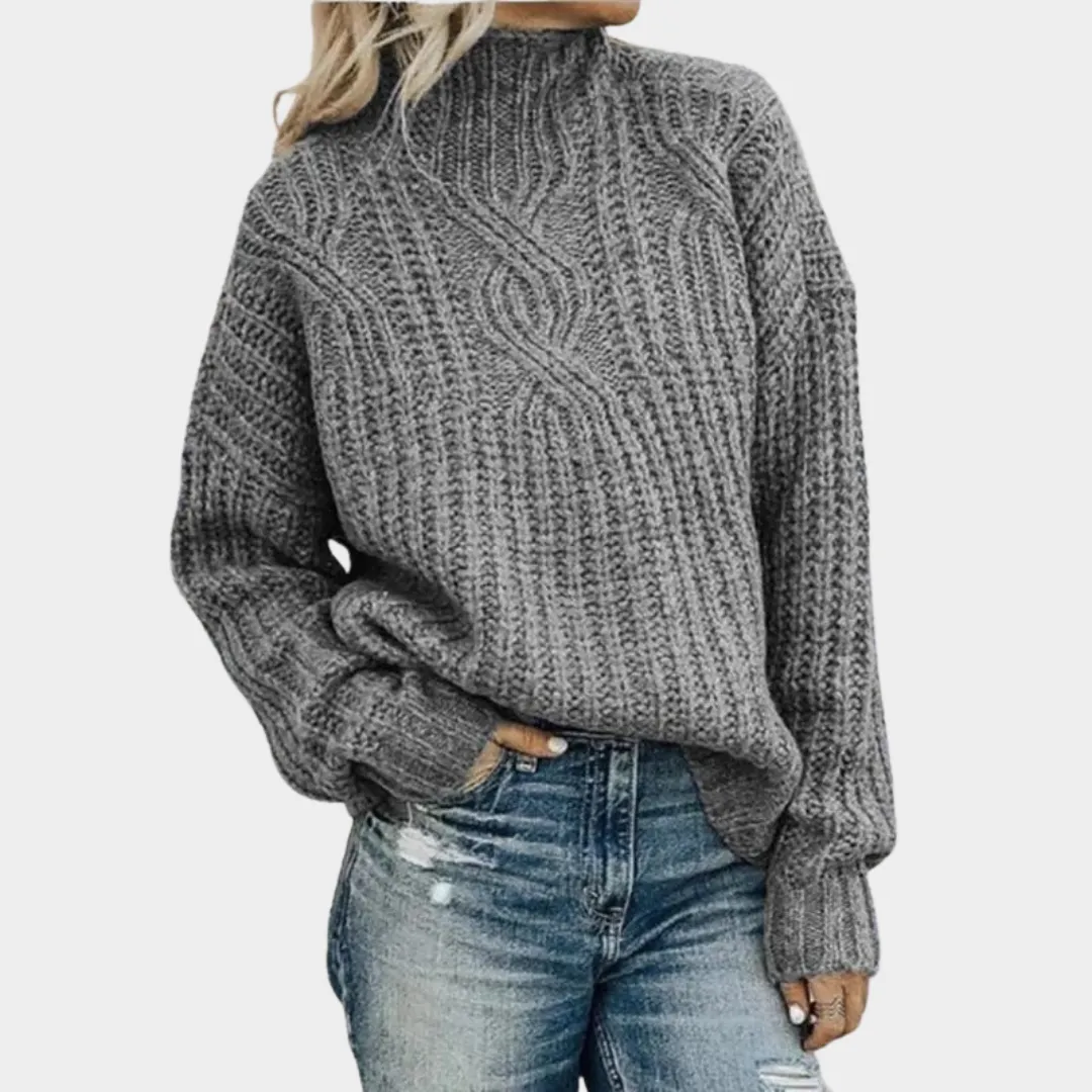 Women's Turtleneck Sweater  Twist Knitted Pullover  Warm Soft Knitwear  Classic Fit  Multiple Colours