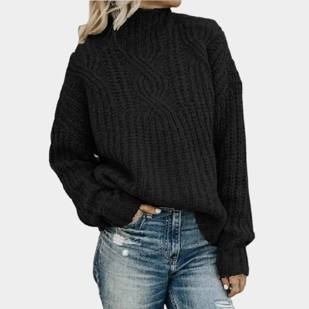 Women's Turtleneck Sweater  Twist Knitted Pullover  Warm Soft Knitwear  Classic Fit  Multiple Colours