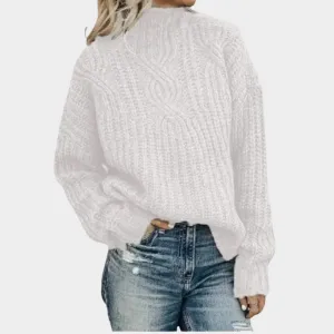 Women's Turtleneck Sweater  Twist Knitted Pullover  Warm Soft Knitwear  Classic Fit  Multiple Colours