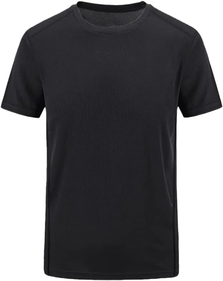 YIOLEAMP Men Summer Casual T Shirt Quick Dry Slim T-Shirt Sporting Short Sleeve Tops Tees