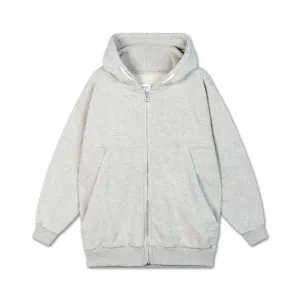 zip hoodie - light mixed grey